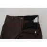 Pantaloni formali da uomo slim fit in cotone marrone - IT46 - S