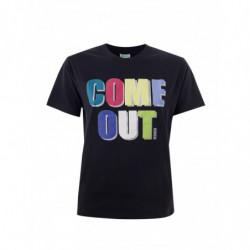 T-shirt nera in cotone con...