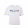 T-shirt bianca in cotone con stampa frontale - XS