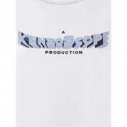 T-shirt bianca in cotone con stampa frontale - XS