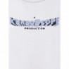 T-shirt bianca in cotone con stampa frontale - XS