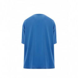 T-shirt in cotone blu con logo dipinto a contrasto - 3XL
