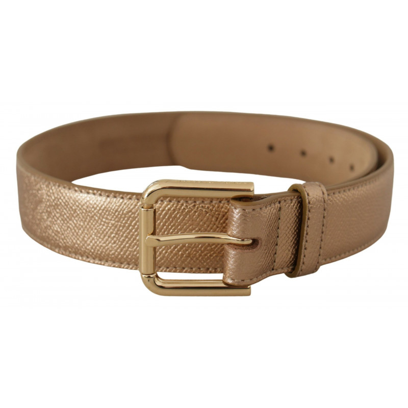 Cintura fibbia metallo tono metallizzato pelle oro rosa - 70 CM / 2