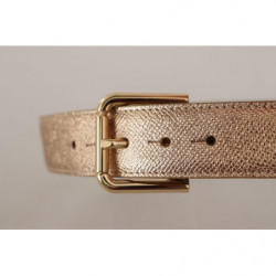 Cintura fibbia metallo tono metallizzato pelle oro rosa - 70 CM / 2