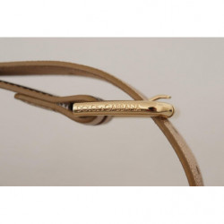 Cintura fibbia metallo tono metallizzato pelle oro rosa - 70 CM / 2