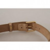 Cintura fibbia metallo tono metallizzato pelle oro rosa - 70 CM / 2