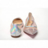 Scarpa con punta piatta in cristalli rosa argento - EU35.5/US5