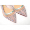 Scarpa con punta piatta in cristalli rosa argento - EU35.5/US5