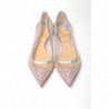 Scarpa con punta piatta in cristalli rosa argento - EU35.5/US5