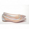 Scarpa con punta piatta in cristalli rosa argento - EU36/US5.5