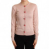 Maglione cardigan con bottoni rosa in maglia di seta rosa - IT48 - XL
