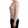 Maglione cardigan con bottoni rosa in maglia di seta rosa - IT48 - XL