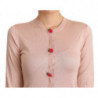 Maglione cardigan con bottoni rosa in maglia di seta rosa - IT48 - XL