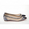 Scarpa a punta piatta argento con stampa multicolor - EU35.5/US5