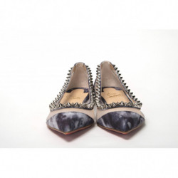 Scarpa a punta piatta argento con stampa multicolor - EU35.5/US5