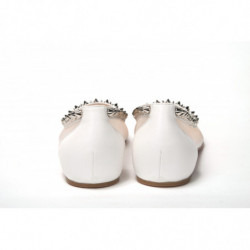 Scarpa a punta piatta bianco bianco argento - EU35/US4.5