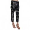 Pantaloni capri skinny con stampa foglie di banana nere - IT46 - L