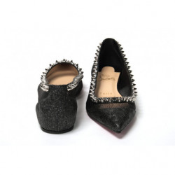 Scarpa a punta piatta nera argento - EU35/US4.5