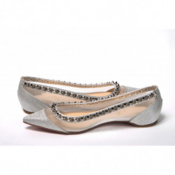 Scarpa a punta piatta argento - EU35.5/US5