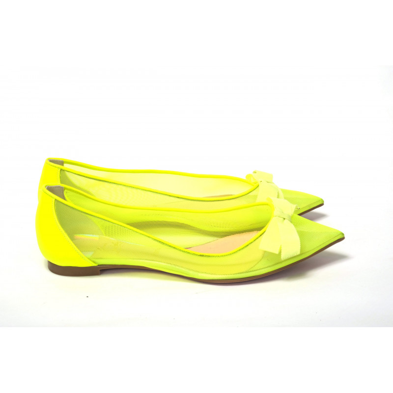 Scarpa a punta piatta giallo fluo - EU35/US4.5