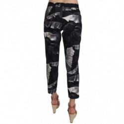 Pantaloni capri skinny con stampa foglie di banana nere - IT46 - L