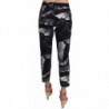 Pantaloni capri skinny con stampa foglie di banana nere - IT46 - L