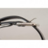 Cintura fibbia metallo tono argento occhielli pelle nera - 70 CM /