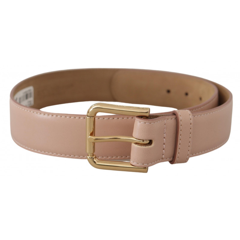 Cintura fibbia vita metallo dorato pelle vitello rosa chiaro - 65 C