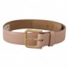 Cintura fibbia vita metallo dorato pelle vitello rosa chiaro - 65 C