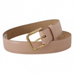 Cintura fibbia vita metallo dorato pelle vitello rosa chiaro - 65 C