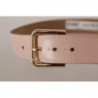 Cintura fibbia vita metallo dorato pelle vitello rosa chiaro - 65 C