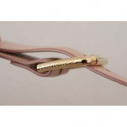 Cintura fibbia vita metallo dorato pelle vitello rosa chiaro - 65 C