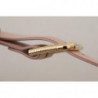 Cintura fibbia vita metallo dorato pelle vitello rosa chiaro - 65 C