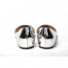 Scarpa a punta piatta in pelle verniciata argento - EU34.5/US4.5