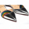 Scarpa a punta piatta in pelle verniciata argento - EU35/US4.5