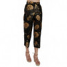 Pantaloni corti jacquard floreali oro nero - IT46 - S