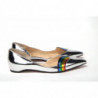 Scarpa a punta piatta in pelle verniciata argento - EU36/US5.5