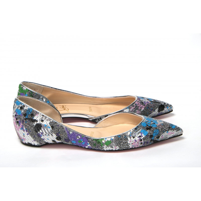 Scarpa a punta piatta argento multicolore - EU35/US4.5