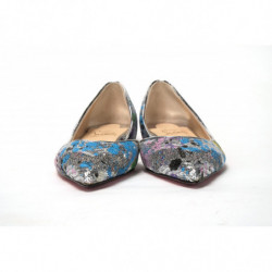 Scarpa a punta piatta argento multicolore - EU35/US4.5