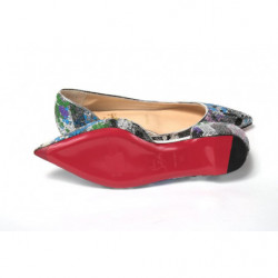 Scarpa a punta piatta argento multicolore - EU35/US4.5