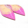 Scarpa punta piatta cristalli pelle scamosciata rosa shocking - EU3