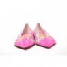 Scarpa punta piatta cristalli pelle scamosciata rosa shocking - EU3