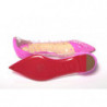 Scarpa punta piatta cristalli pelle scamosciata rosa shocking - EU3