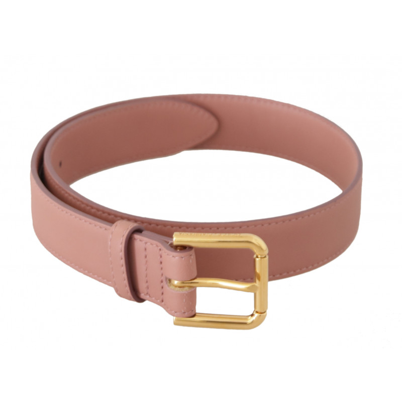 Cintura fibbia metallo logo inciso pelle vitello rosa - 60 CM / 24