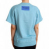 Top girocollo a maniche corte in cotone blu - IT42-M