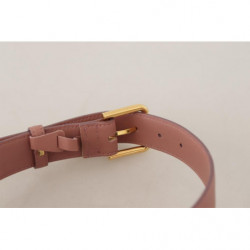 Cintura fibbia metallo logo inciso pelle vitello rosa - 60 CM / 24