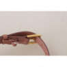 Cintura fibbia metallo logo inciso pelle vitello rosa - 60 CM / 24
