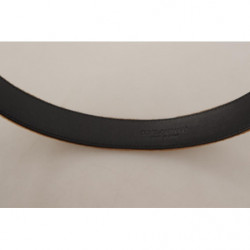Cintura fibbia metallo logo vintage velluto marrone bronzo - 65 CM
