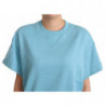 Top girocollo a maniche corte in cotone blu - IT42-M