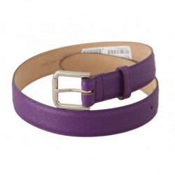 Cintura fibbia logo inciso pelle vitello viola - 75 CM / 30 INCHES